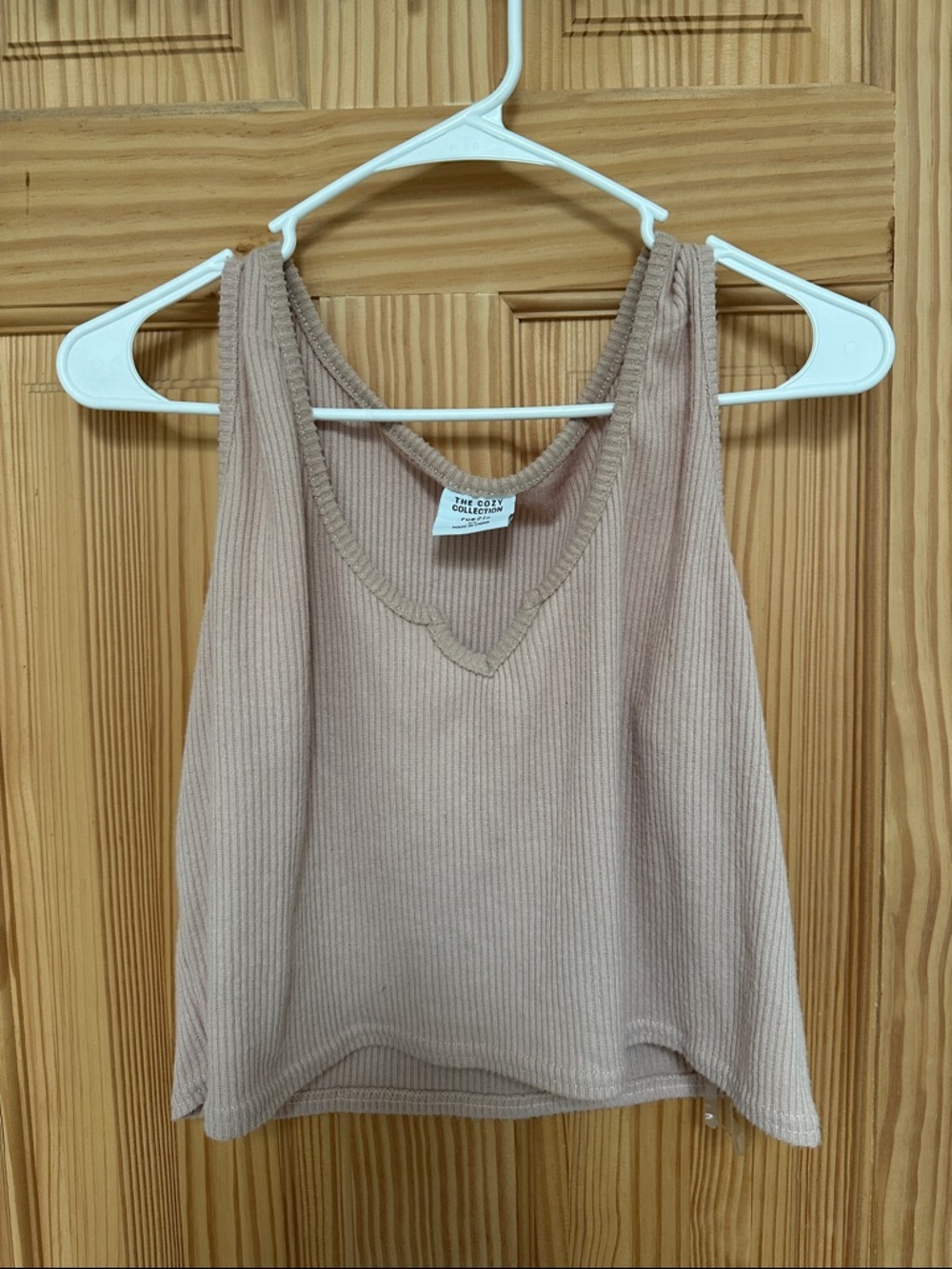 Rue21 Ribbed V-Neck Tank Top in Blush Taupe